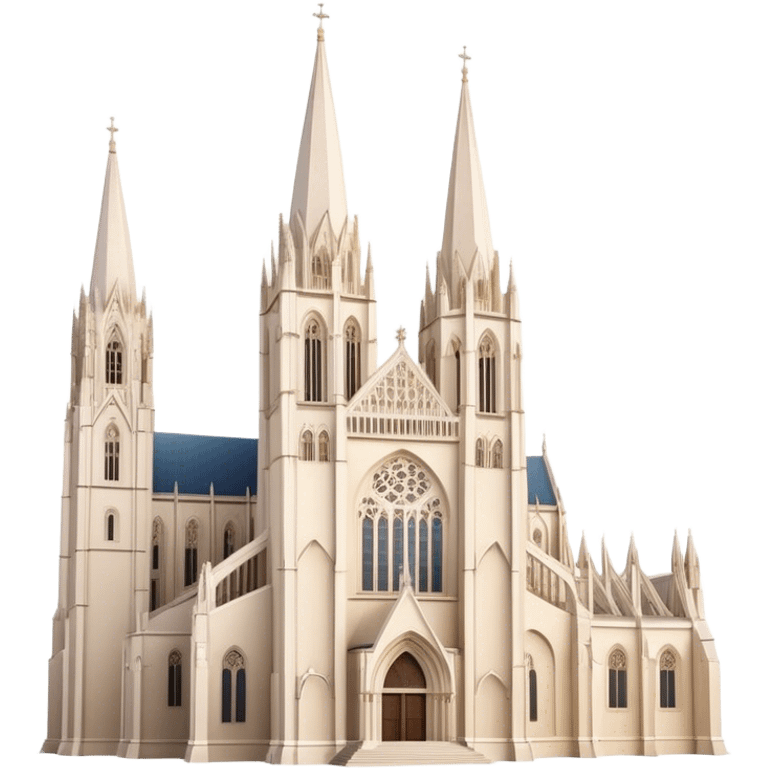 Cinematic Realistic Zagreb Cathedral Landmark Emoji, depicted with Gothic architecture rendered with lifelike detail and majestic, soft lighting. emoji