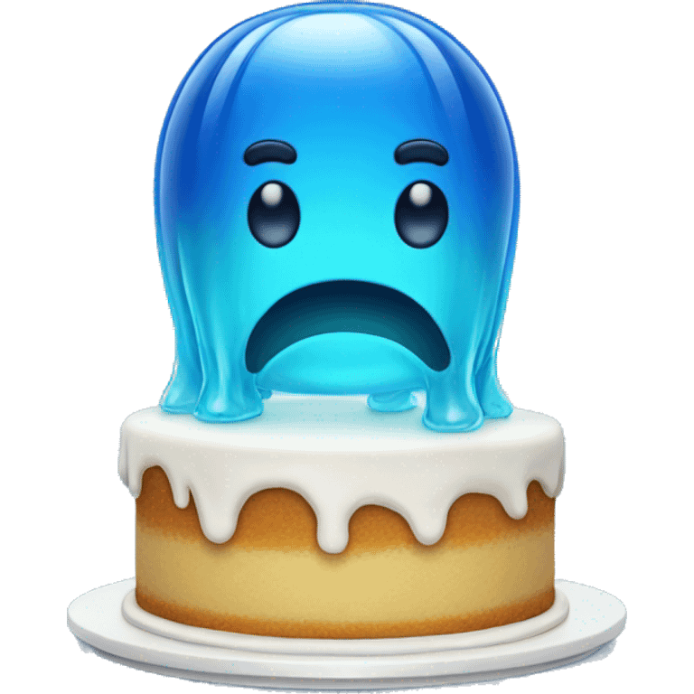 blue jelly on cake stand emoji