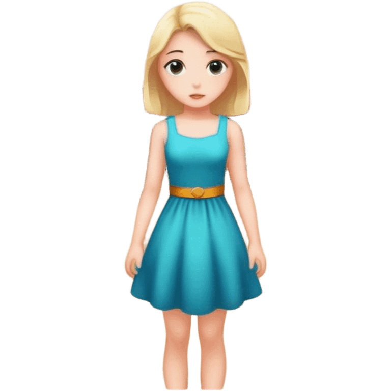 Girl in a dress in a library ￼ emoji