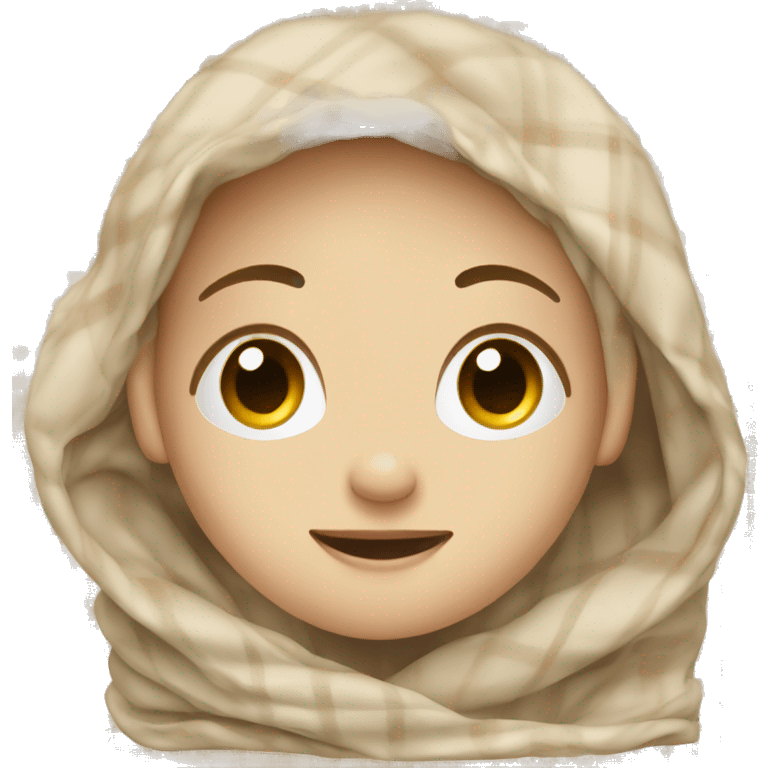 Beige clean girl folded plaid blanket  emoji