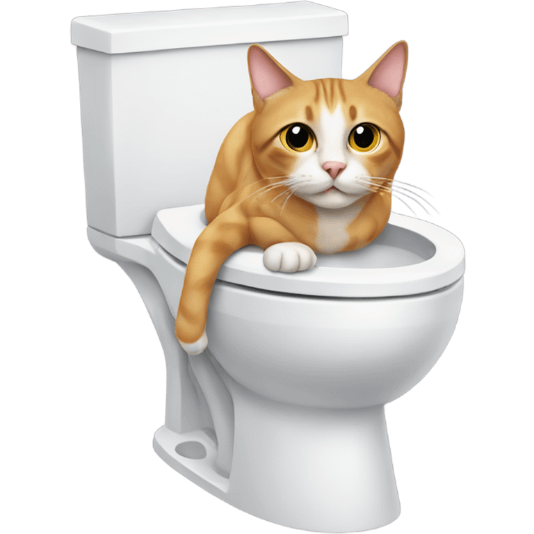 Cat using the toilet emoji