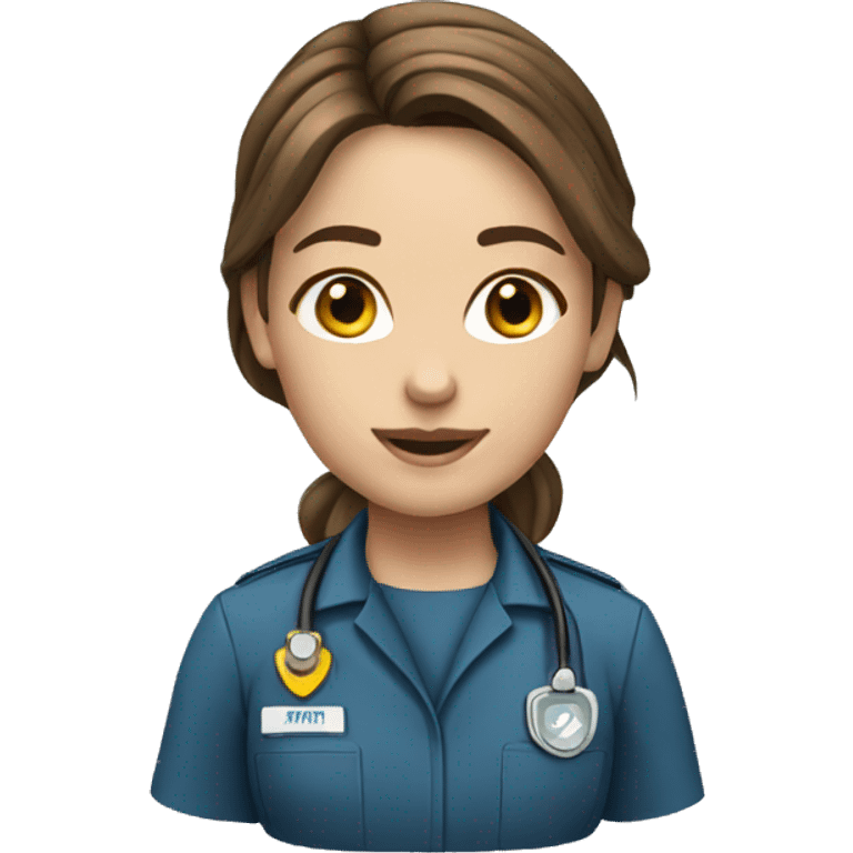 Paramedic female brown hair emoji