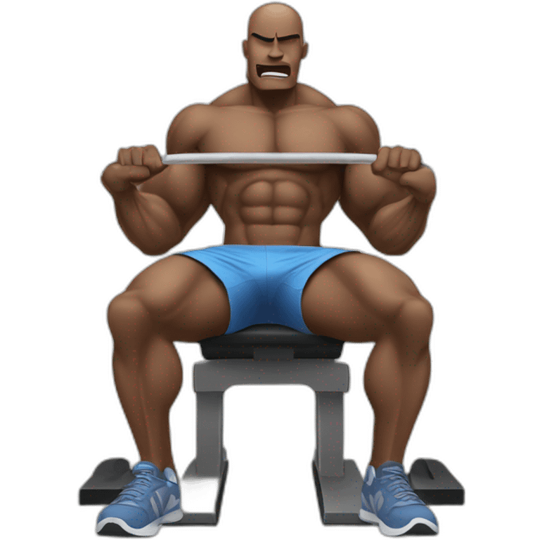 A jacked man doing bench press emoji