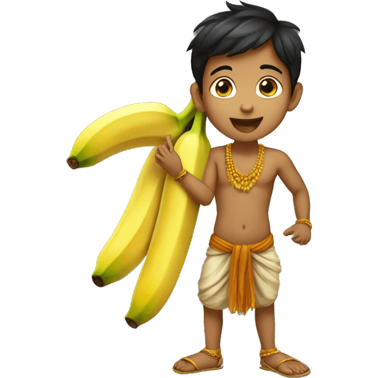 A Indian boy named shivam eating banana emoji