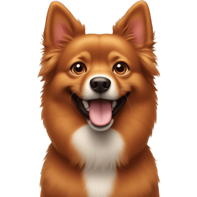 Red dog spitz is smiling emoji