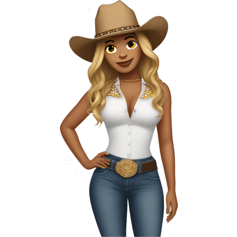 beyoncé with cowboy hat emoji