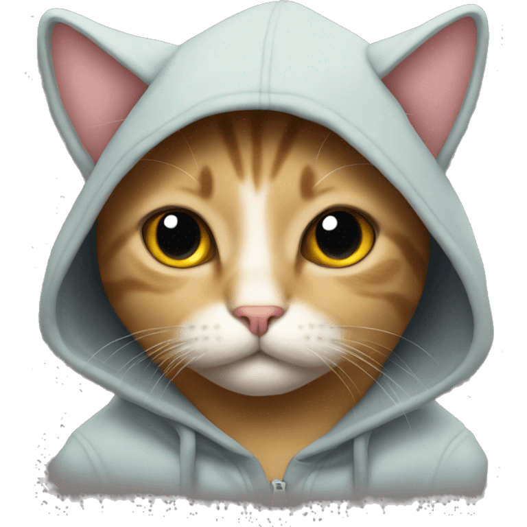 sweet cat in a hoodie emoji