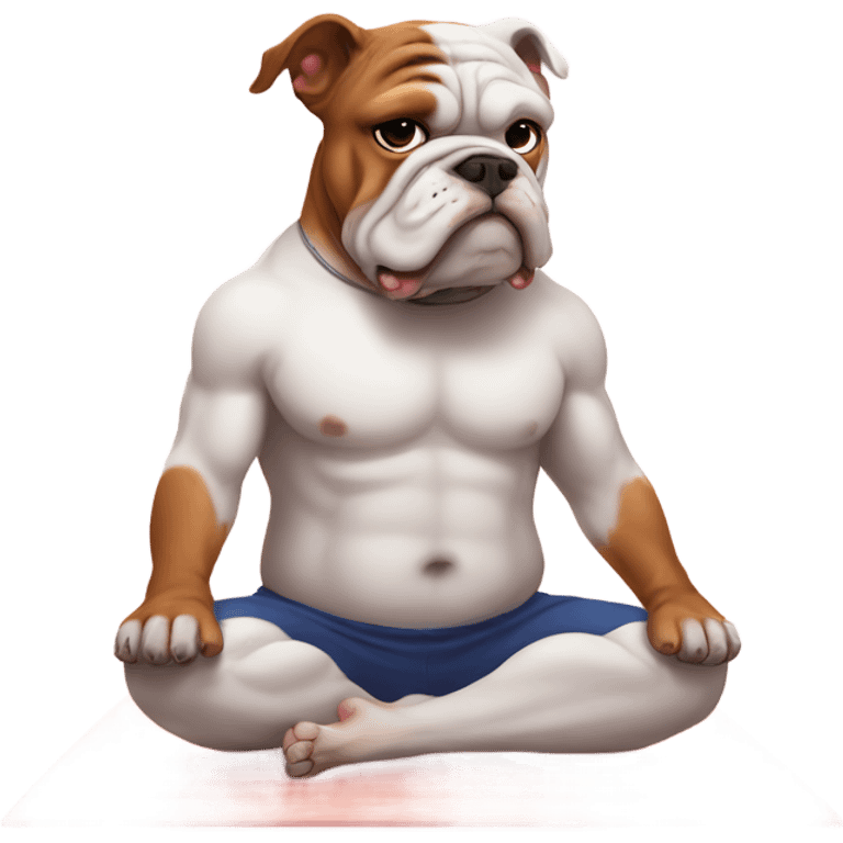 Bulldog yoga emoji