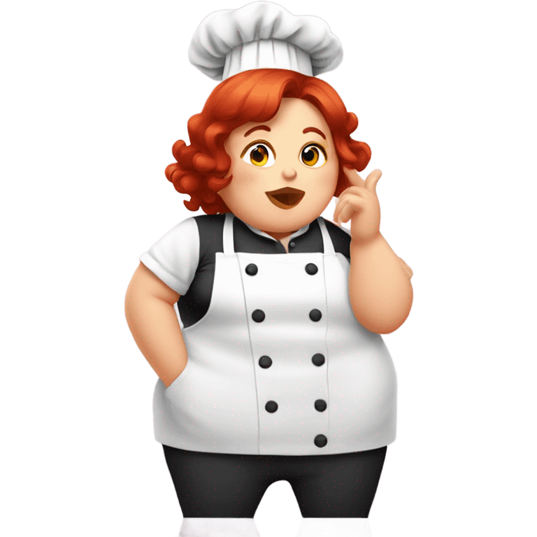 Chubby short red hair female giving a chef's kiss emoji