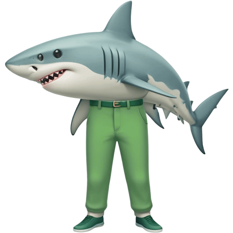 Shark with a green trousers  emoji