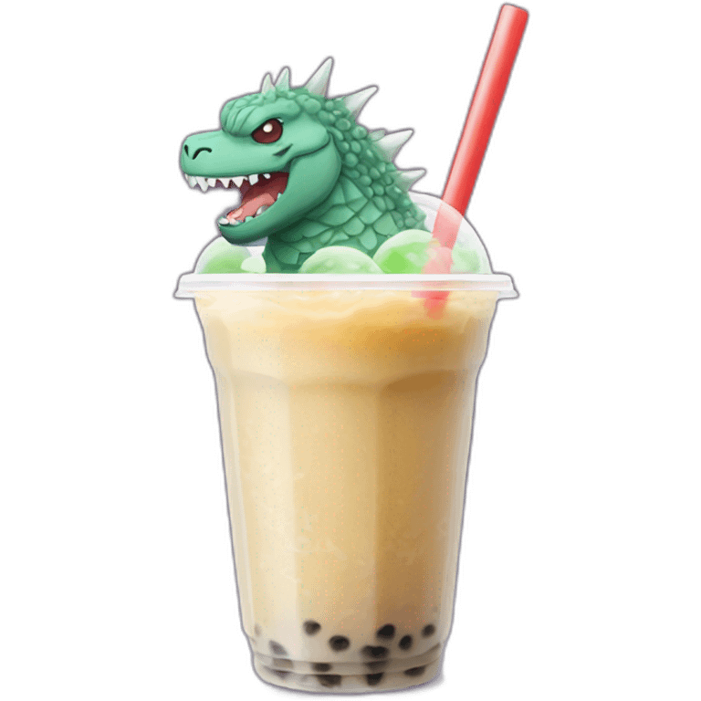 Godzilla bubble tea emoji