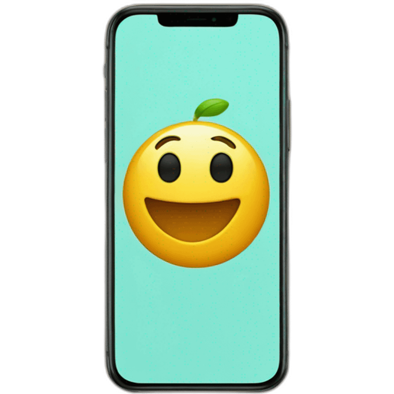 iphone 14 pro phone mockup with default wallpaper emoji