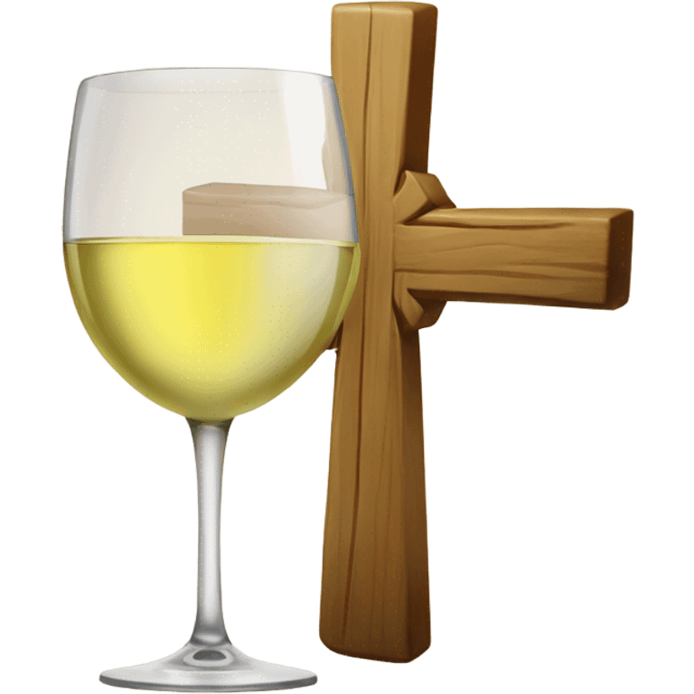 White wine and a cross emoji