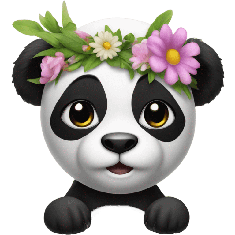 Panda with a Flower head band emoji