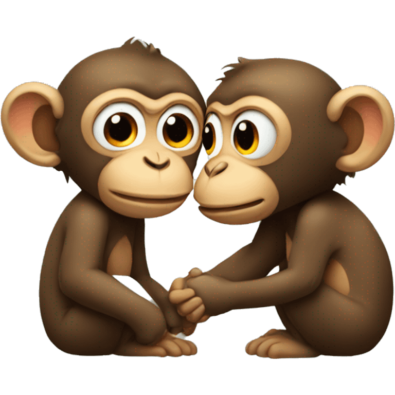 two monkeys kissing  emoji