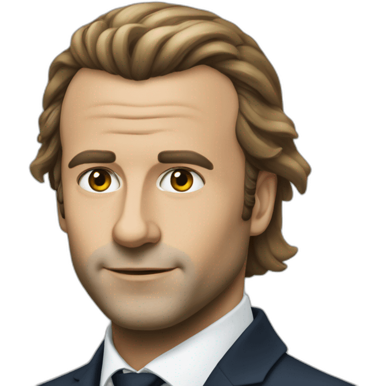 Macron avec des cheveux longs emoji