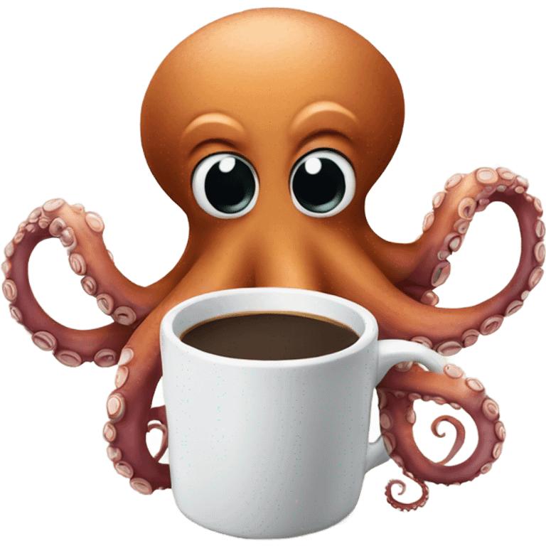 Octopus holding coffee mugs  emoji