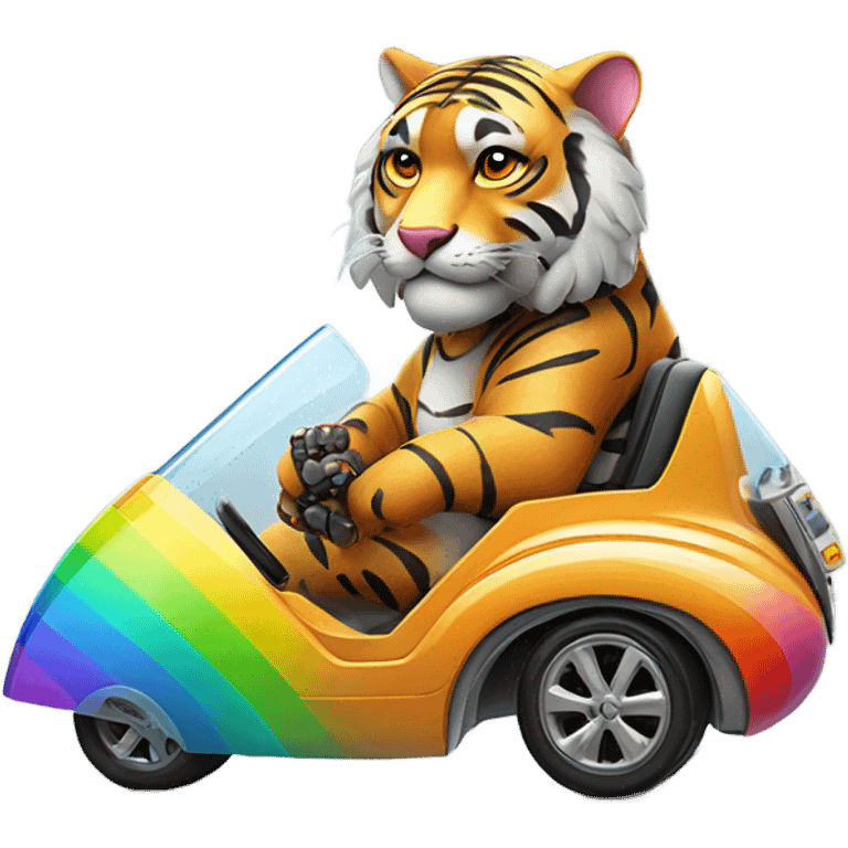 Tiger rainbow grandpa car robot emoji