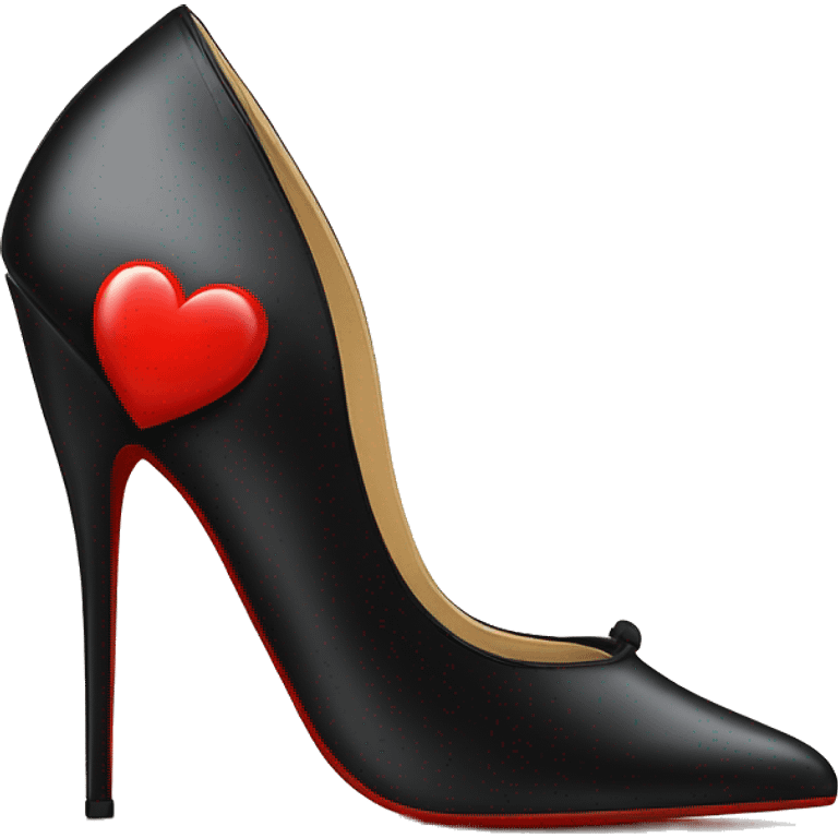 One Elegant expensive shoes with a little red heart slingback black pumps  emoji