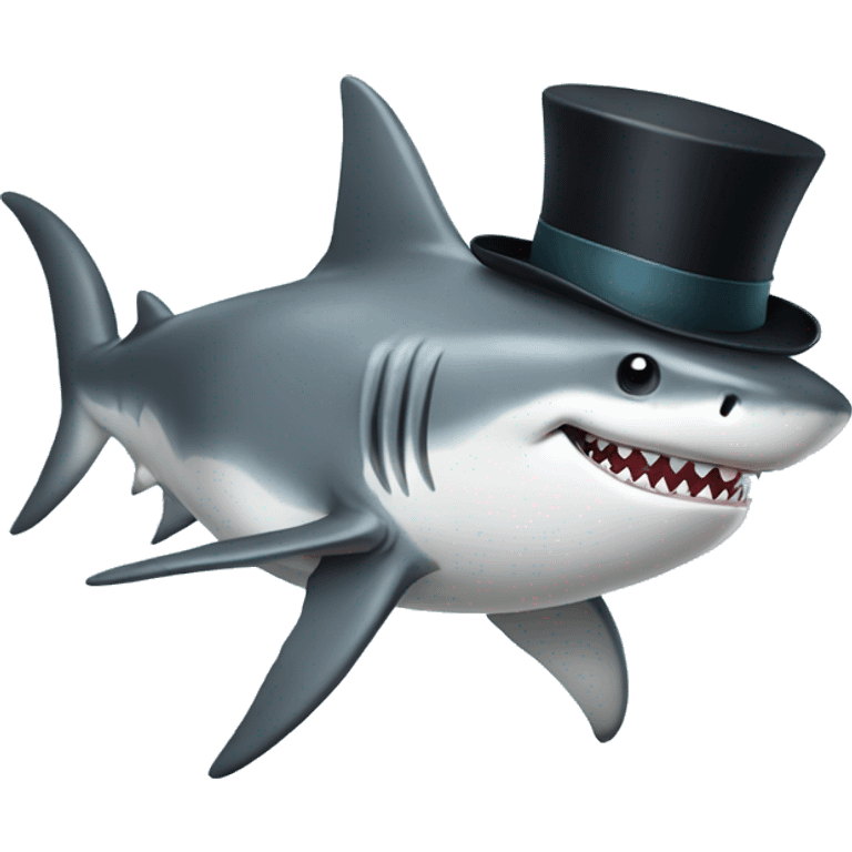 Shark with tophat emoji