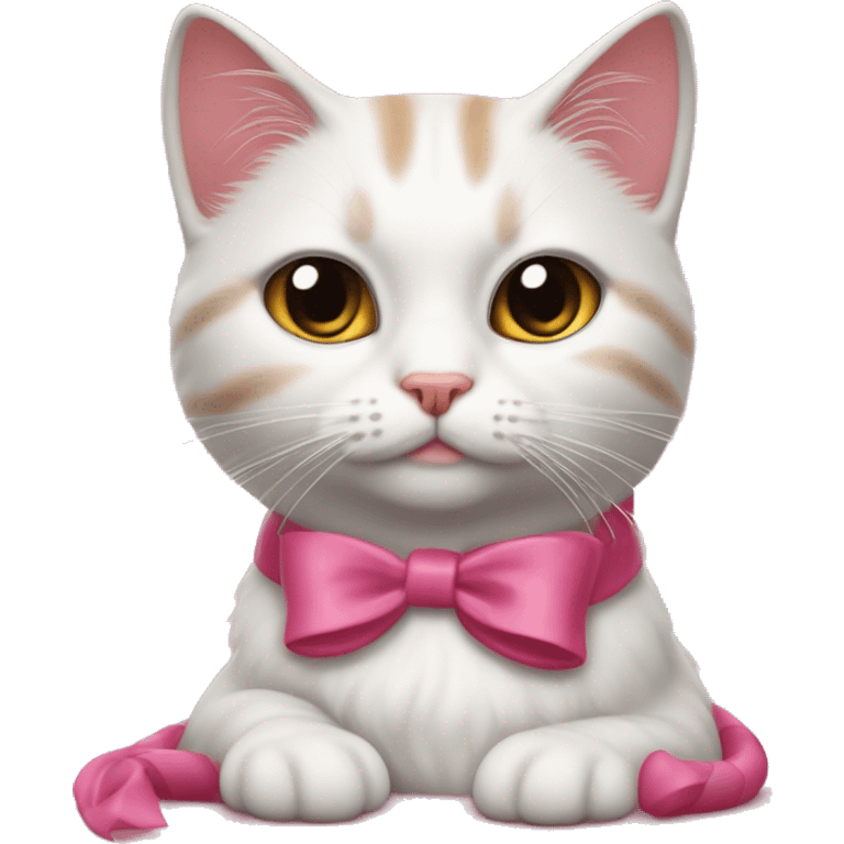 Gatita persa realista con cinta rosada como marie de los aristogatos  emoji