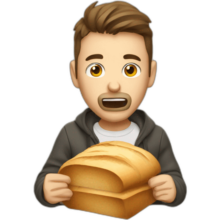 Broke crypto trader eating bread emoji