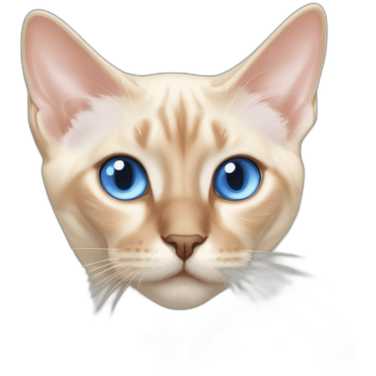 flame point Siamese with disproportionately huge blue eyes emoji