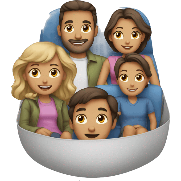 Family in a aircraft emoji