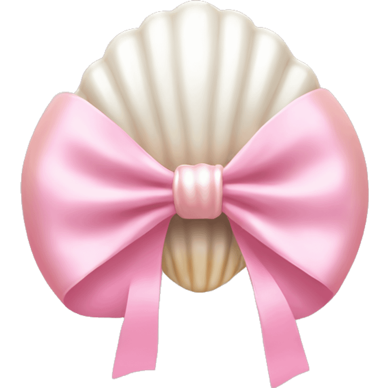 Pearl shell and light pink bow emoji