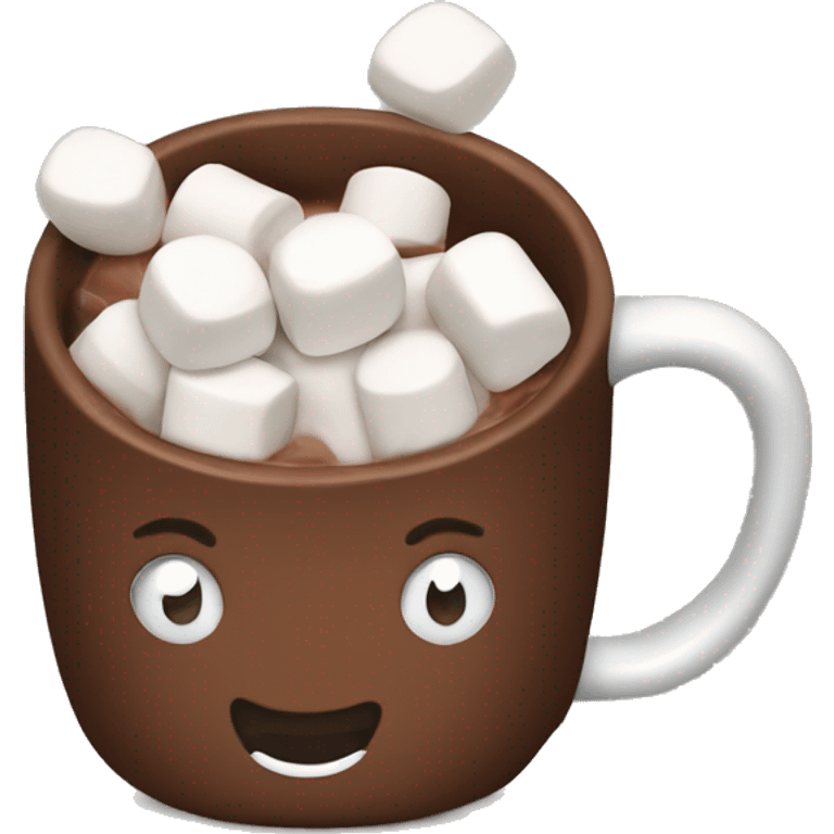 Cocoa mug with marshmallows emoji