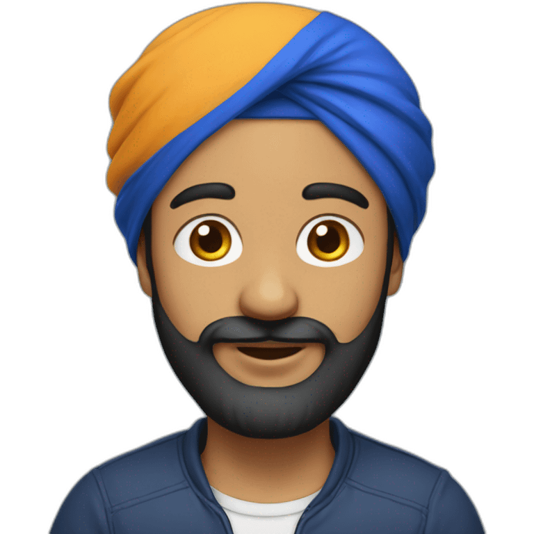 Sikh man with blue bobble hat emoji