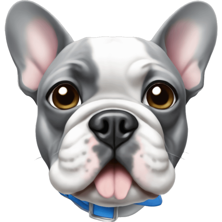 French bulldog grey with blue eyes  emoji