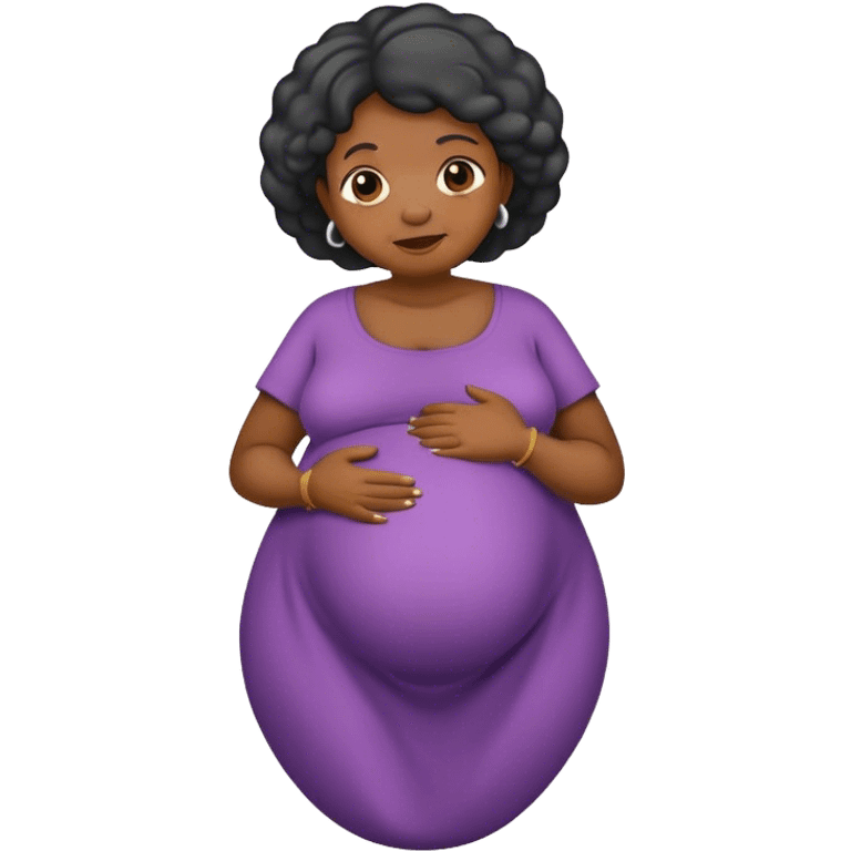 Old black woman pregnant emoji