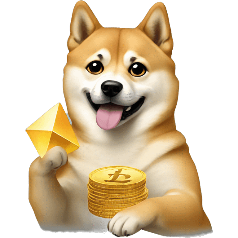 Doge holding ethereum emoji