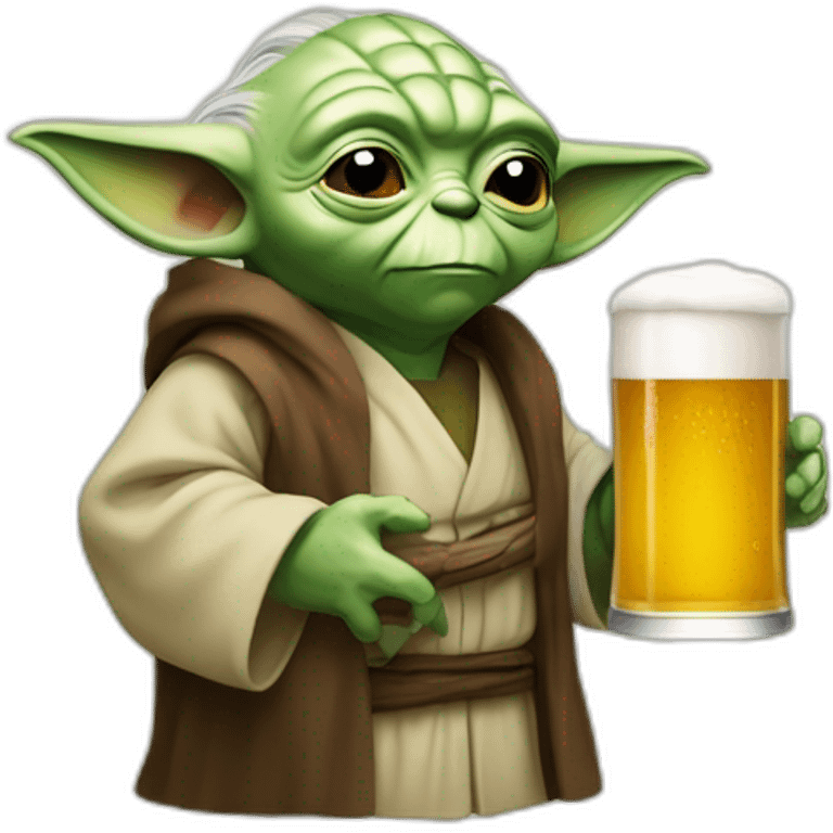 Yoda boit une bière emoji