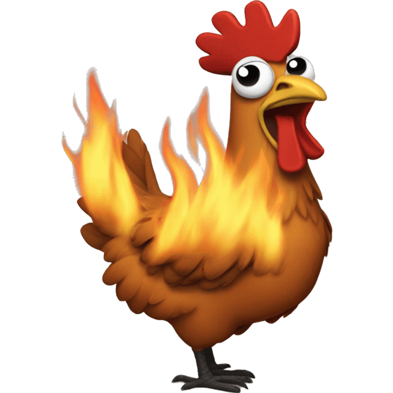 this is fine fire chicken emoji