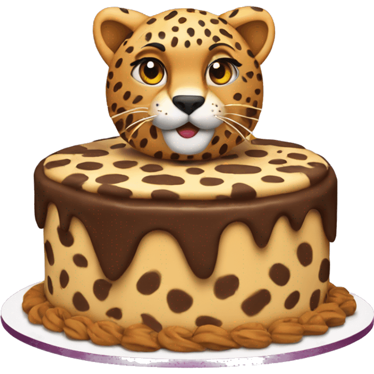 Cheetah birthday cake emoji