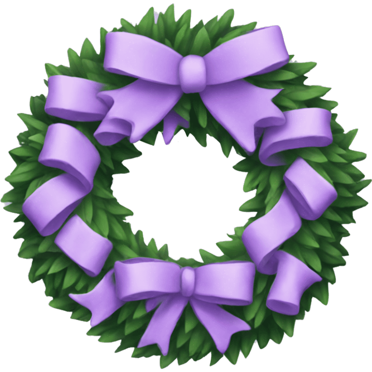 light purple christmas wreath emoji