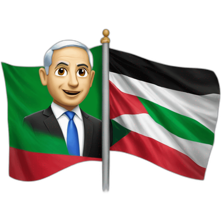 netanyahu with palestinian flag emoji