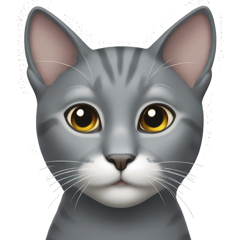 gray cat with white diamond on nose emoji