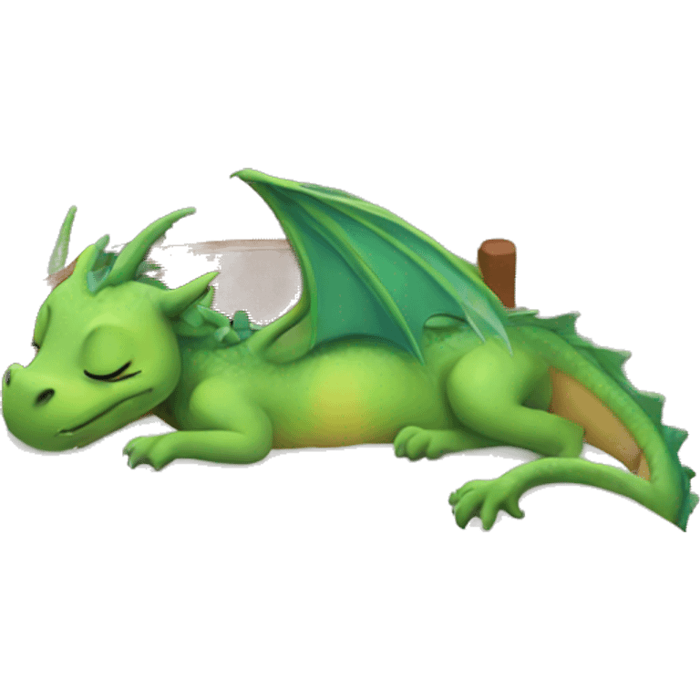 A dragon thats sleeping in a bed emoji