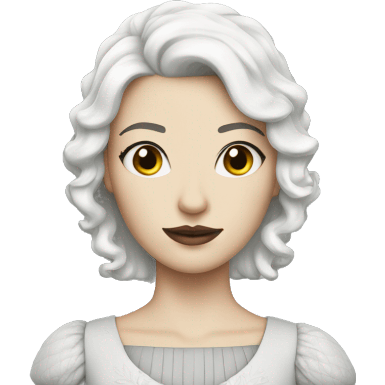 White queen with short black hair  emoji