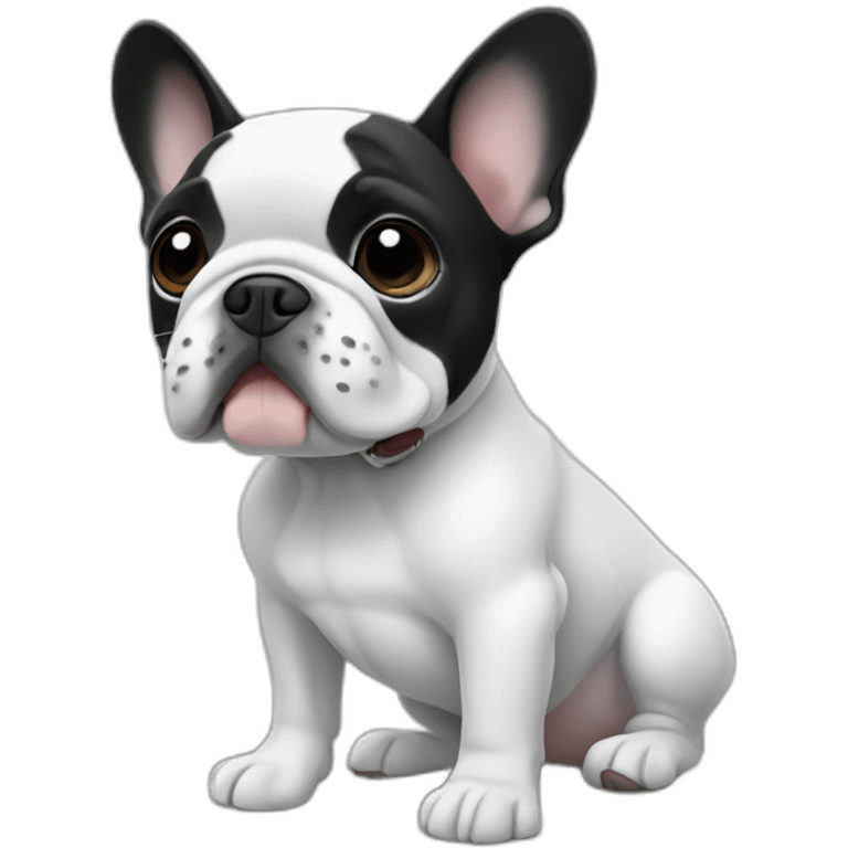 French-bulldog-Black and white emoji