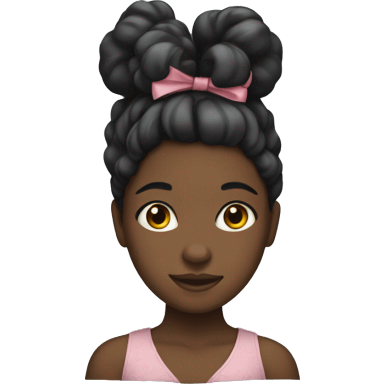 Black girl with bow in hair emoji