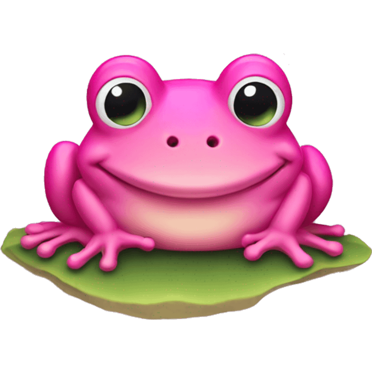 Pink smiling frog emoji