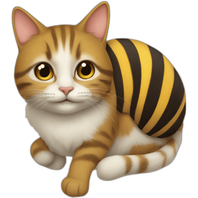 Un chat sur une abeille emoji