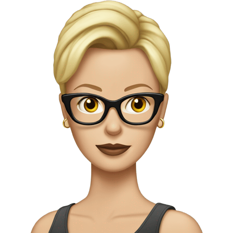 charlize theron wearing tank top and wearing glasses  emoji