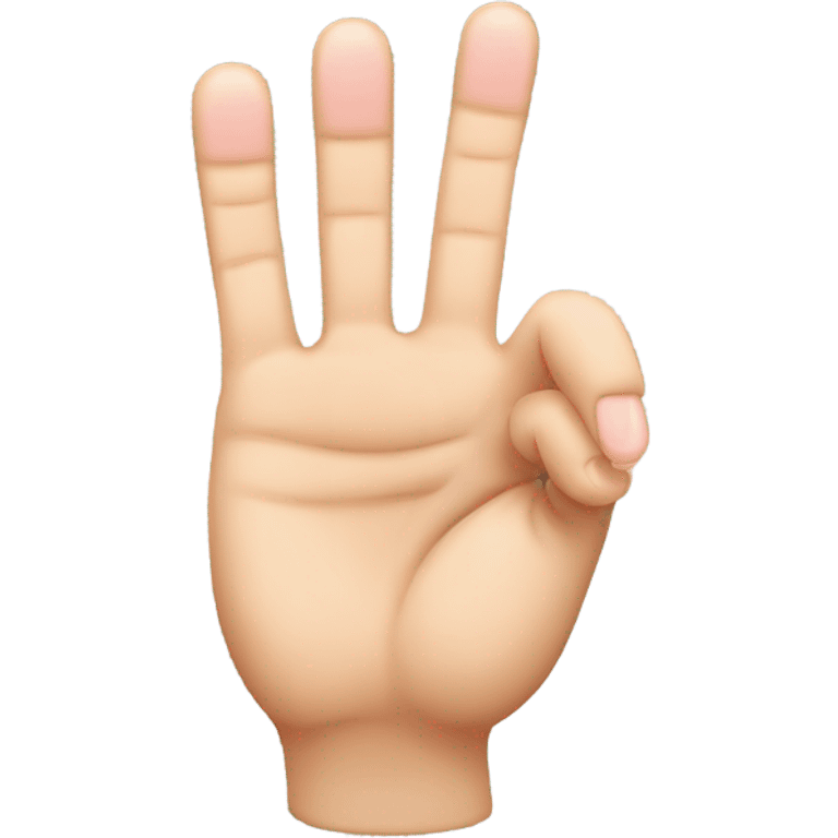 hand with 3 fingers up(thumb, index and pinky) and 2 fingers down(middle, ring) emoji