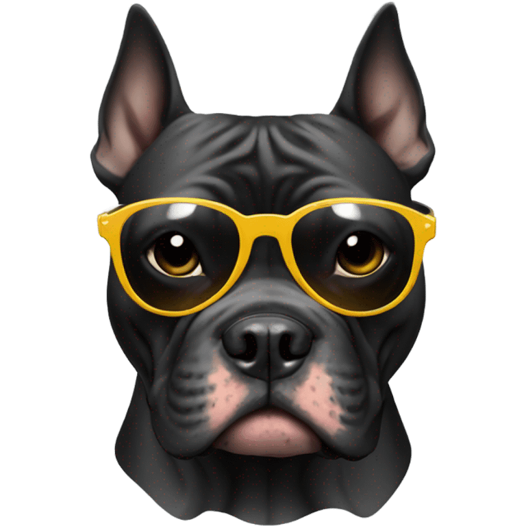 Black American Bully with sunglasses emoji