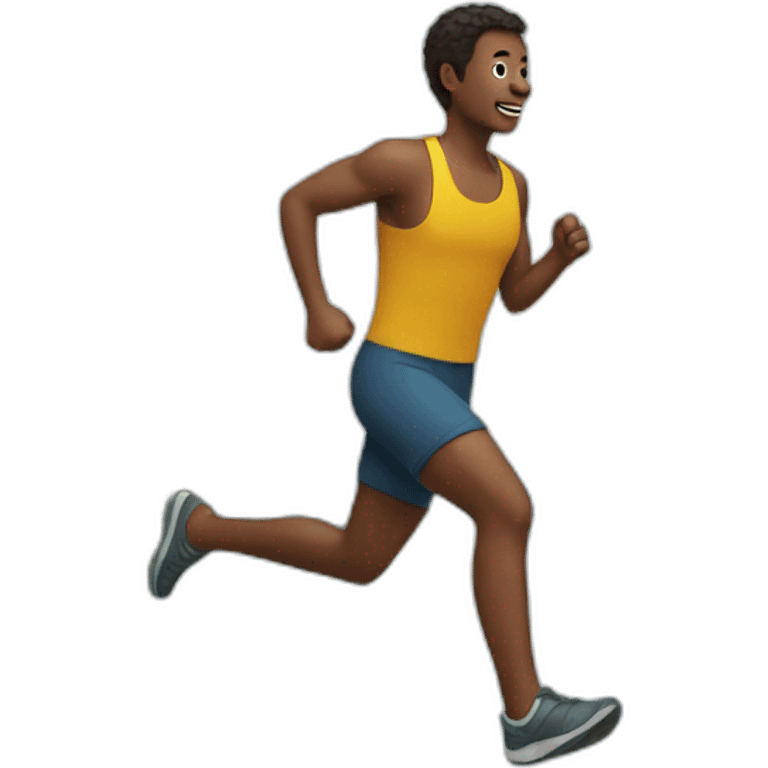 person running by a river emoji